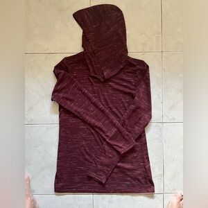 Burgundy top with hoodie